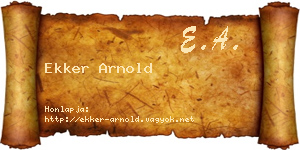 Ekker Arnold névjegykártya