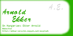 arnold ekker business card